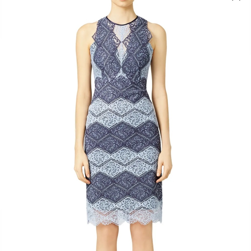 LIKE NEW! Erin by Erin Fetherston Meredith Blue Lace Sleeveless Sheath Dress, 2